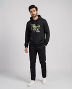 HR Clothing Men's Printed Hoodie - Black Tsh-5993