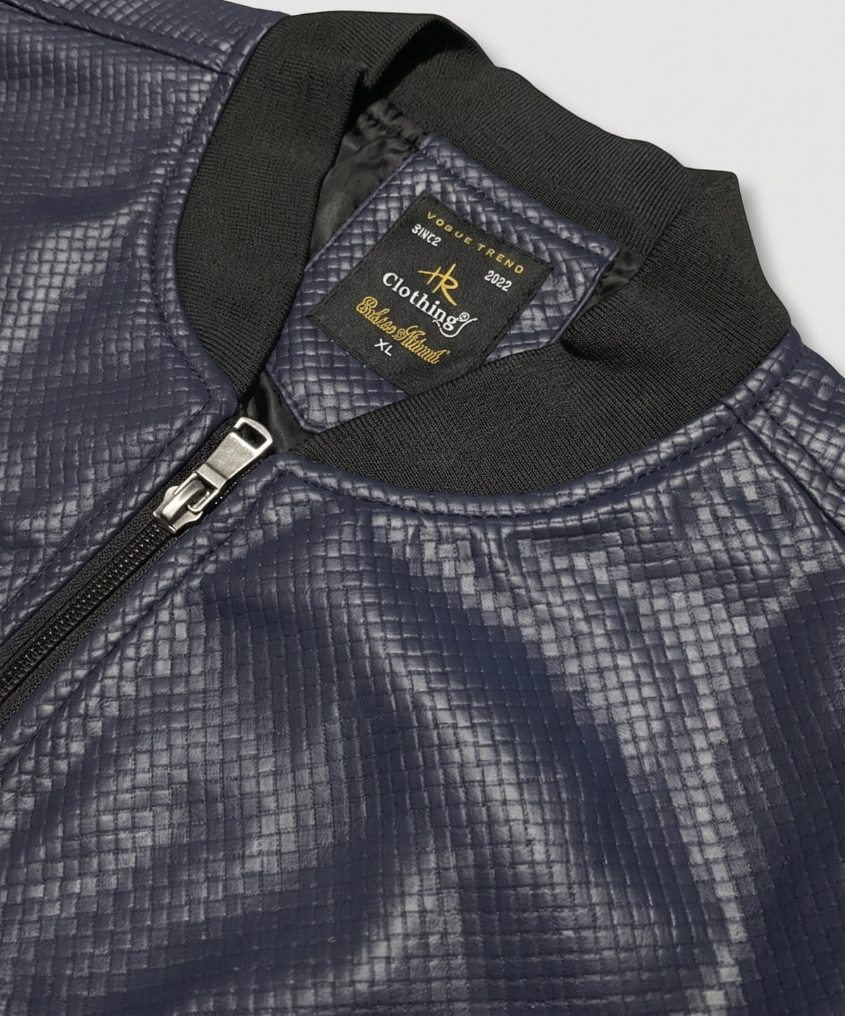 Men's Leather Jacket - Navy JK-0444