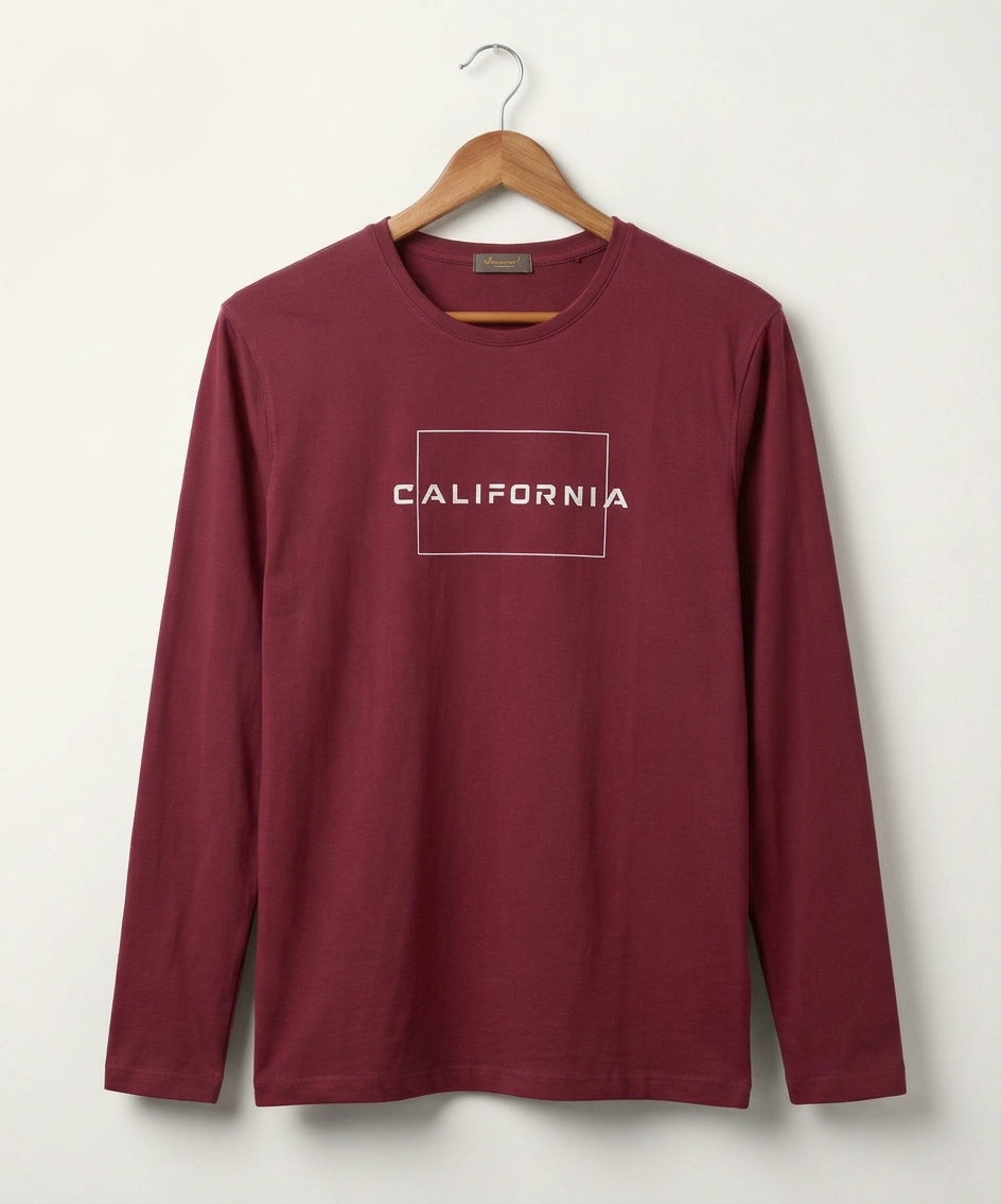 HR Clothing Men’s Maroon Full-Sleeves T-Shirt – TSH-5604
