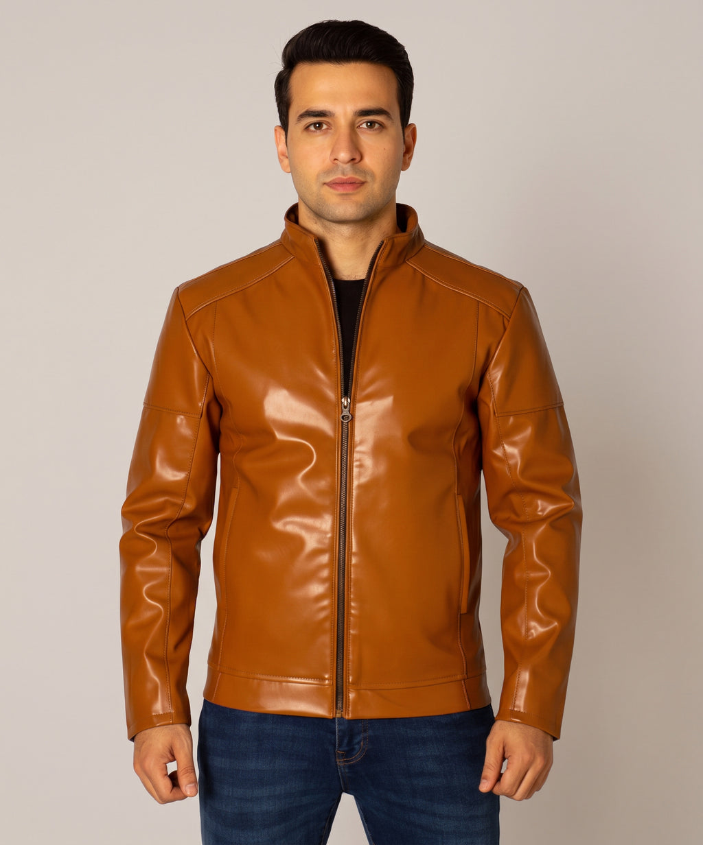 Men's Faux Leather Jacket Jk-0316 Camel