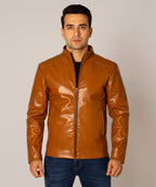 Men's Faux Leather Jacket Jk-0316 Camel