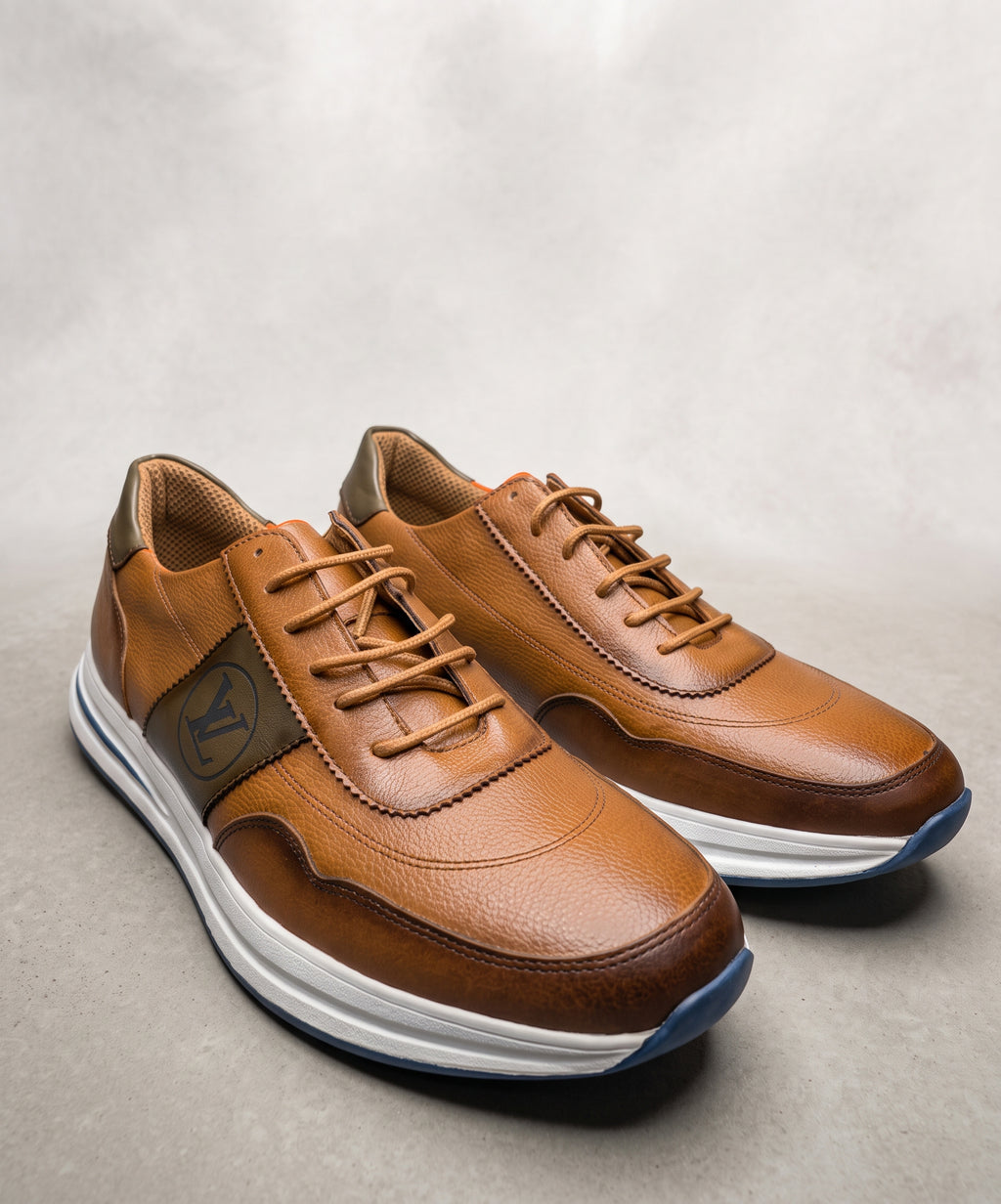 Leather Casual Sneakers Fw-0171 Brown