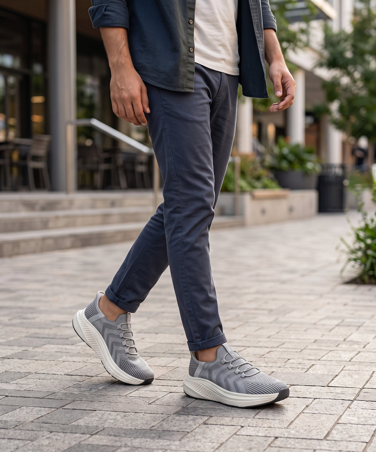 Knit Running Sneakers Fw-0169 L-Grey