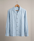 Men's Linen Shirt Full-Sleeves - Sky-Texture Shc-3101 (ORG-H)