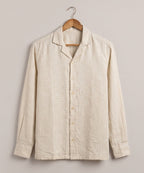 Men's Linen Shirt Full-Sleeves - Texture-Fawn Shc-3101 (ORG-H)