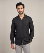 Men's Linen Shirt Full-Sleeves - Black Shc-3101 (ORG-H)