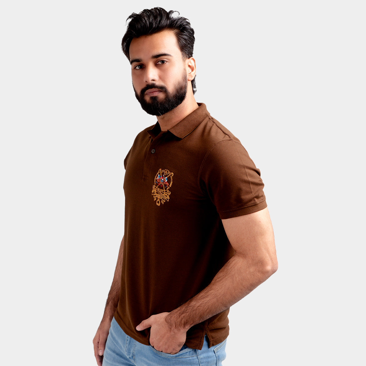 HR Clothing Men's Polo T-Shirt Brown TSH-5546