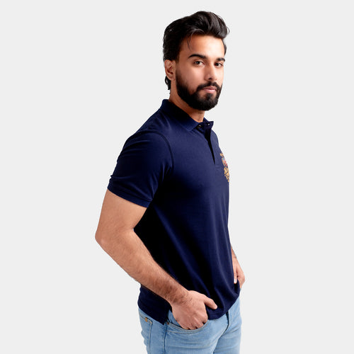HR Clothing Men's Polo T-Shirt Navy B TSH-5546