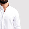 HR Clothing Men's Casual Textured Shirt - White