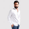 HR Clothing Men's Casual Textured Shirt - White