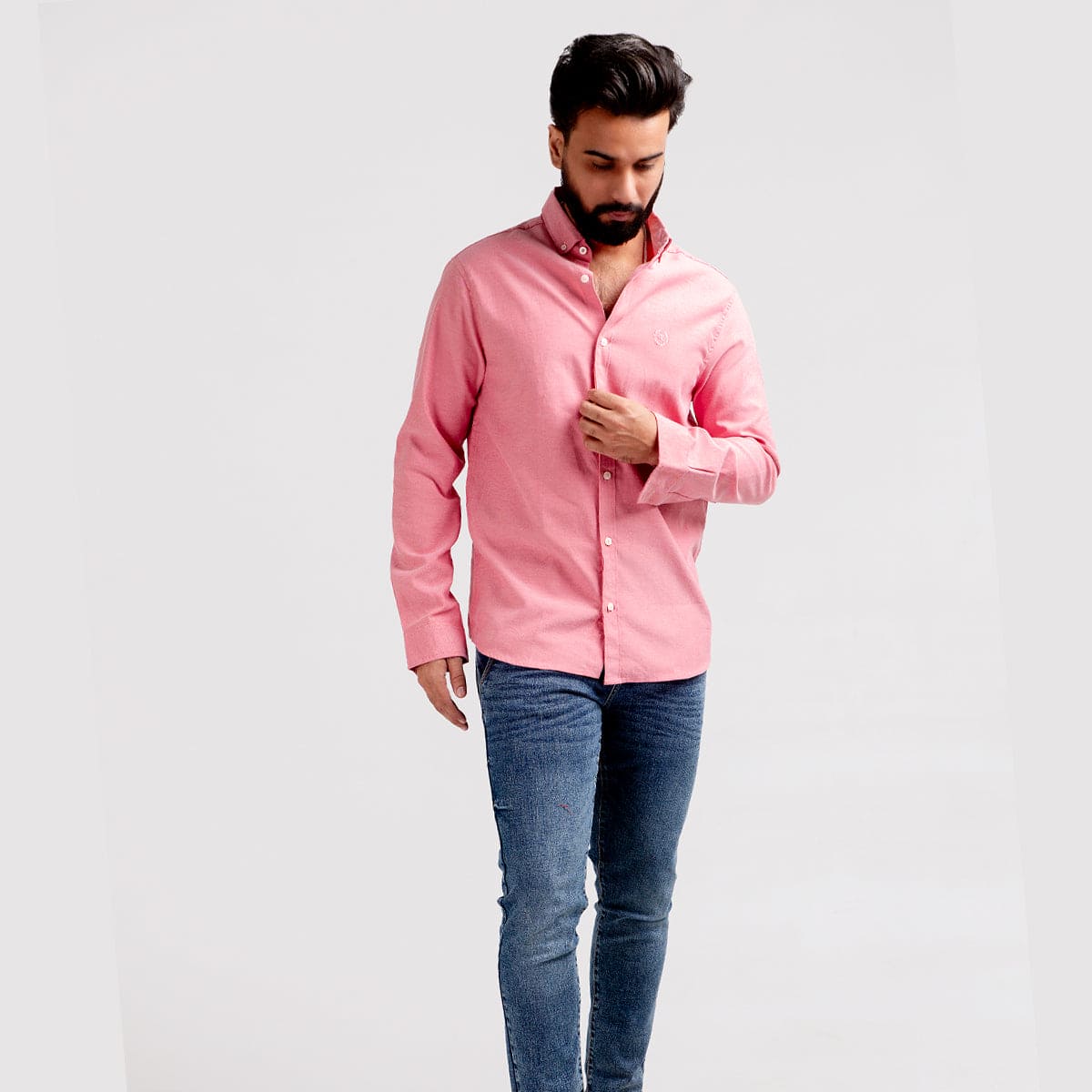 Men's Casual Textured Shirt - Pink Shc-1968 (ORG)