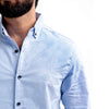 HR Clothing Men's Casual Textured Shirt - Sky Blue