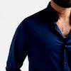 HR Clothing Men's Casual Textured Shirt - Navy