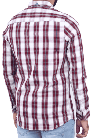 Men's Casual Shirt SHC-1719 Maroon CHK