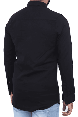 Men's Casual Shirt SHC-1725 Black Double Pocket