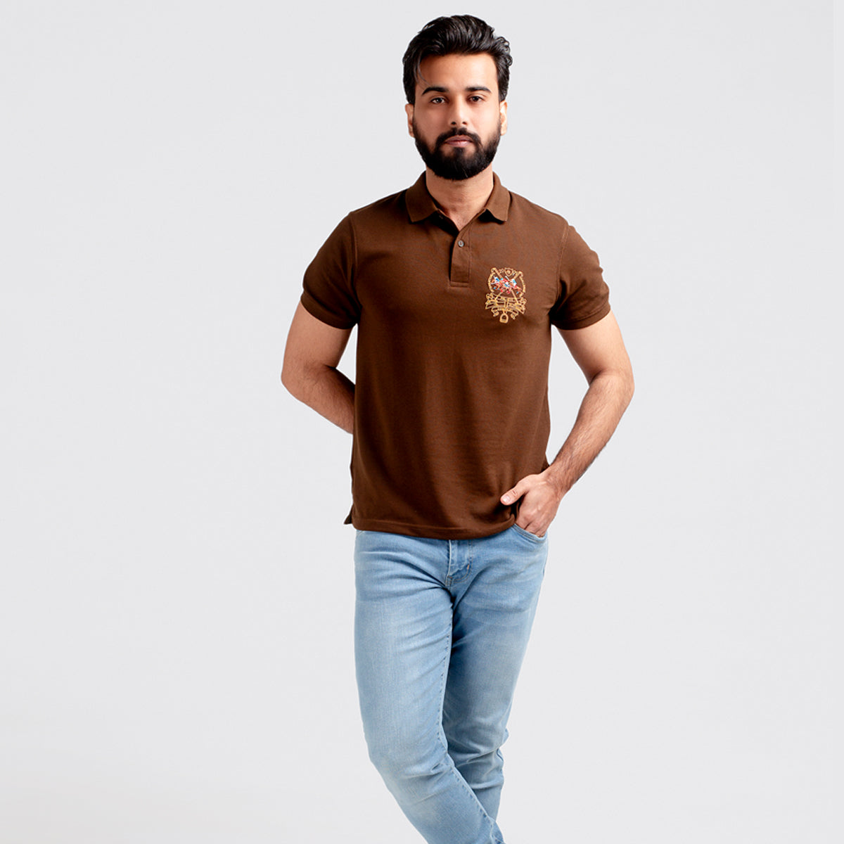 HR Clothing Men's Polo T-Shirt Brown TSH-5546