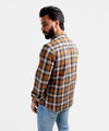 HR Clothing Men's Casual Checkered Shirt - Brown