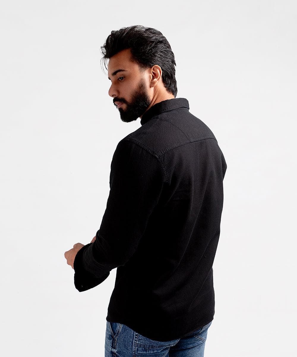 Men's Casual Shirt - Black Shc-1976 (ORG)