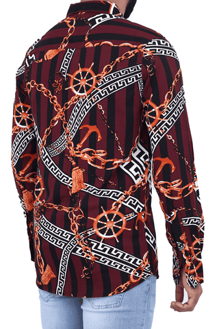 Men's Casual Shirt SHC-1741 Printed Maroon