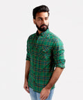 Men's Casual Checkered Shirt - Green Shc-1981 (ORG)