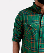Men's Casual Checkered Shirt - Green Shc-1981 (ORG)