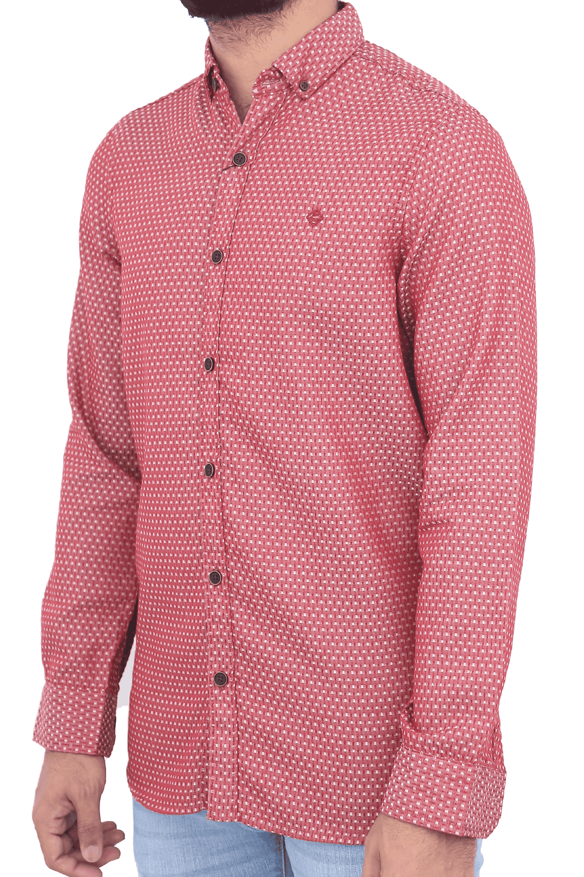 Men's Casual Shirt SHC-1717 Dotted Maroon