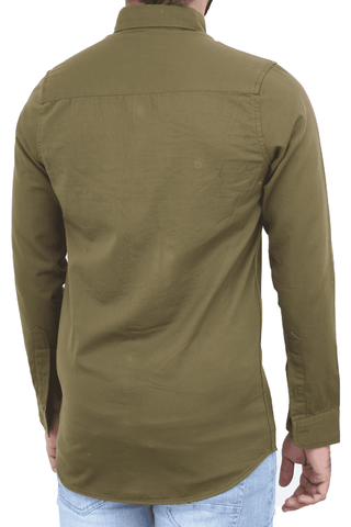 Men's Casual Shirt SHC-1725 Green Double Pocket