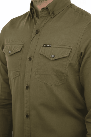 Men's Casual Shirt SHC-1725 Green Double Pocket