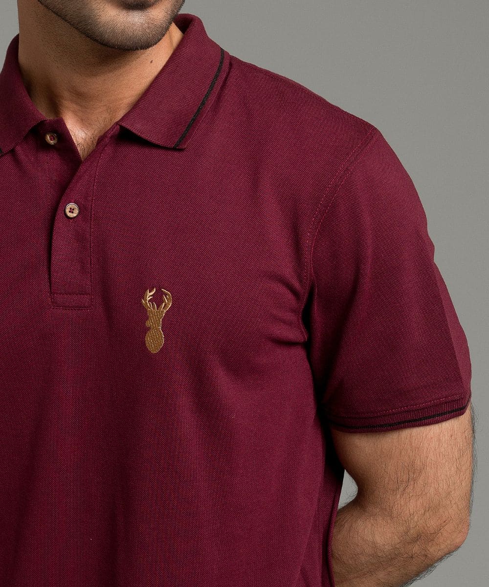 HR Clothing Men's Polo T-Shirt Maroon TSH-5518