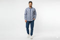Men's Casual Shirt - Blue Chk Shc-1719 (ORG)