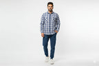 Men's Casual Shirt - Blue Chk Shc-1719 (ORG)