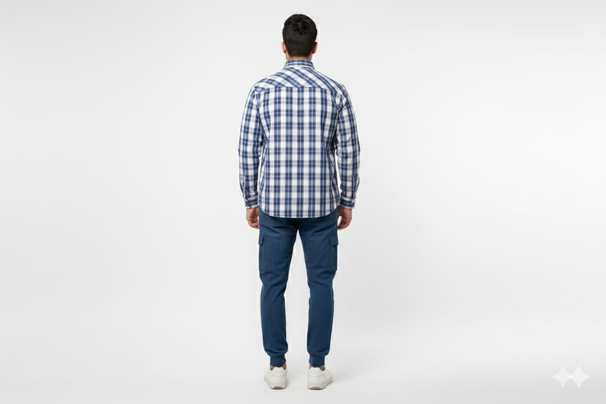 Men's Casual Shirt - Blue Chk Shc-1719 (ORG)