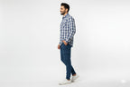 Men's Casual Shirt - Blue Chk Shc-1719 (ORG)