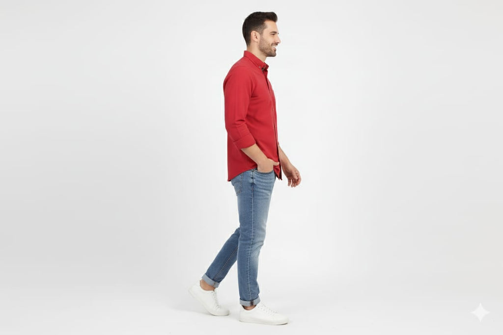 Men's Casual Shirt - Maroon Shc-1612 Strech Fabric (ORG)