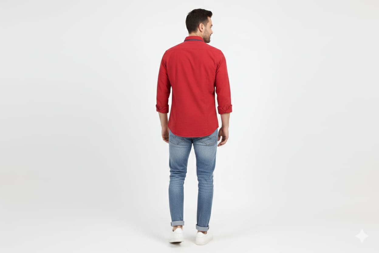 Men's Casual Shirt - Maroon Shc-1612 Strech Fabric (ORG)