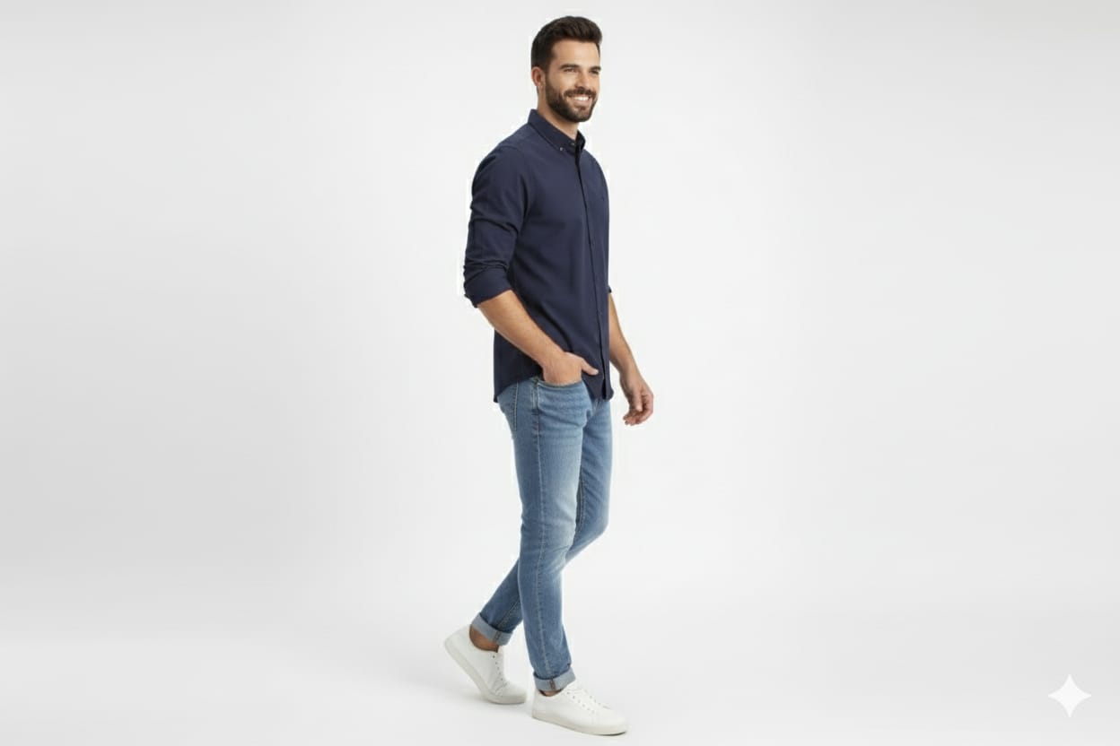 Men's Casual Shirt - Navy Shc-1968 (ORG)