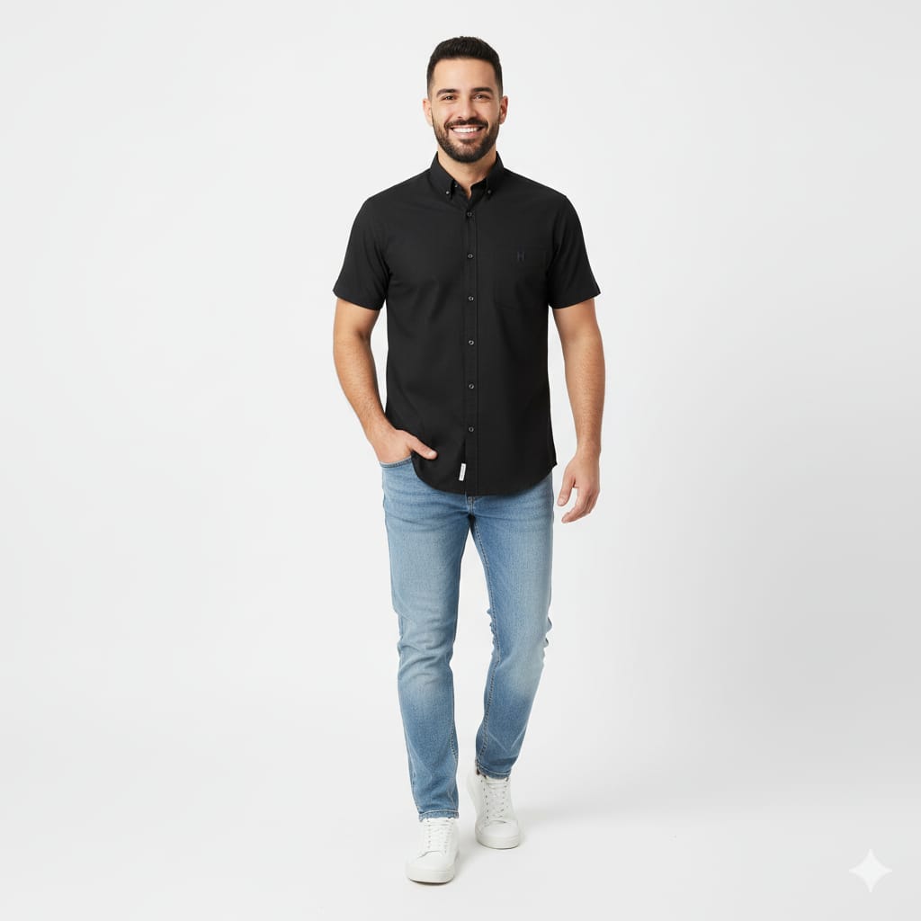 Men's Casual Shirt Half sleves - Black Shc-1925 (ORG)