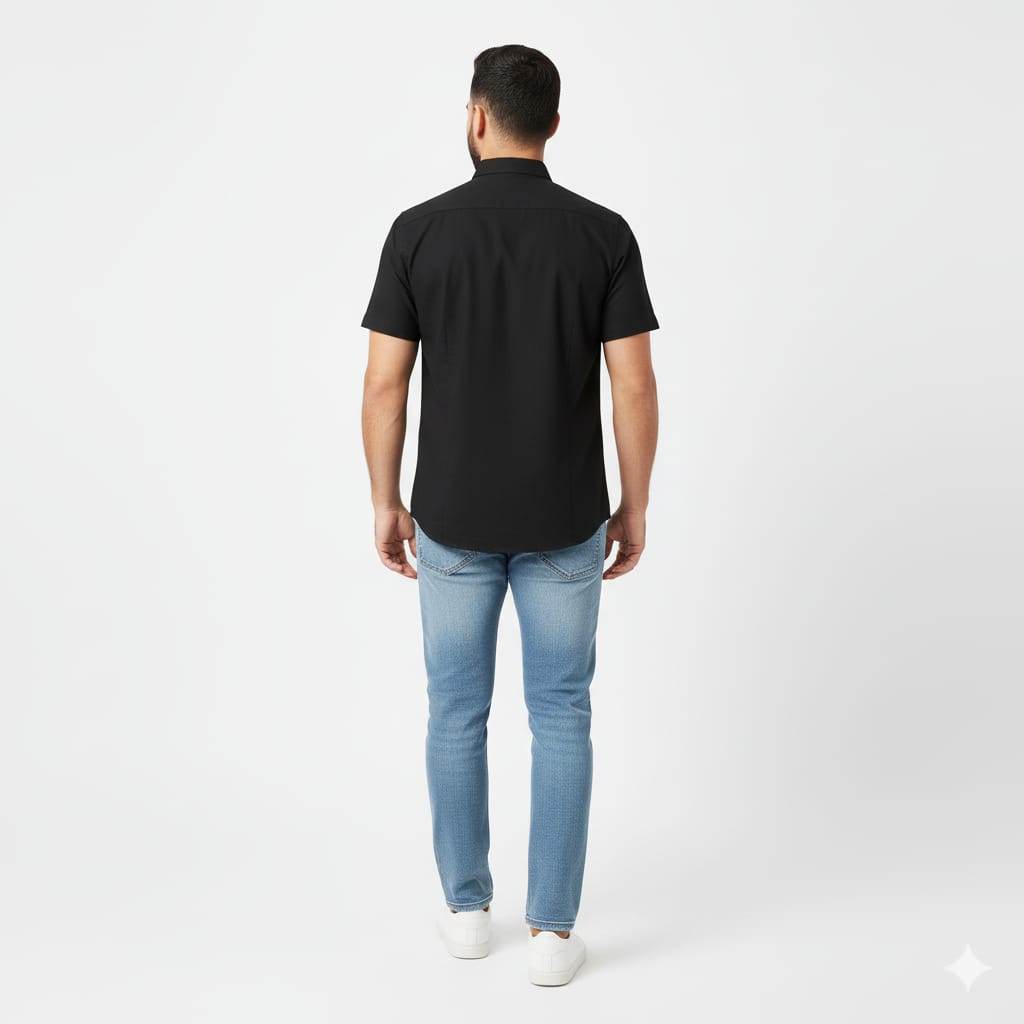 Men's Casual Shirt Half sleves - Black Shc-1925 (ORG)