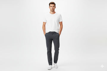 HR Clothing Men's Chino - Texture Navy