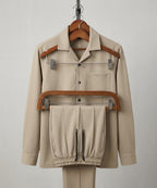 HR clothing Mens Inter Lock Co-Ord Set 3089/0714 -Beige