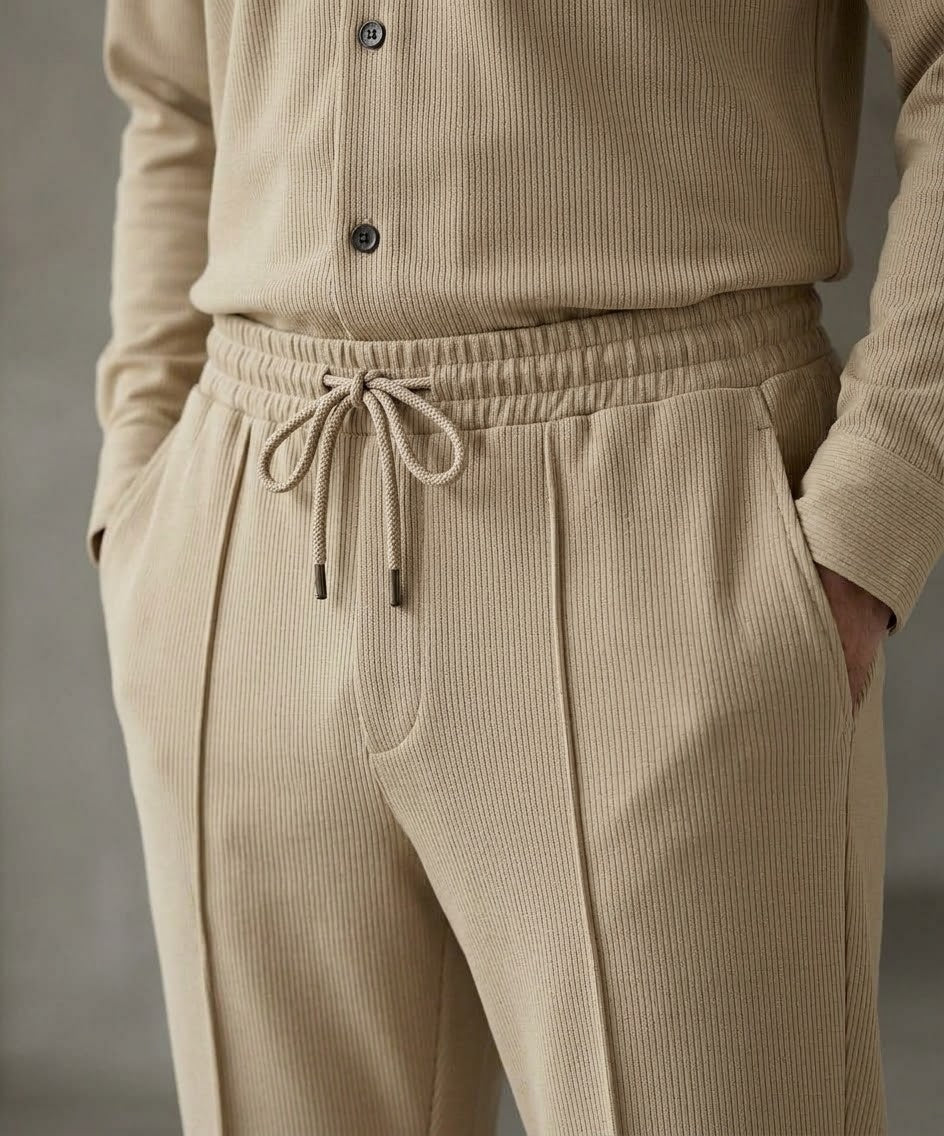 HR clothing Mens Inter Lock Co-Ord Set 3089/0714 -Beige