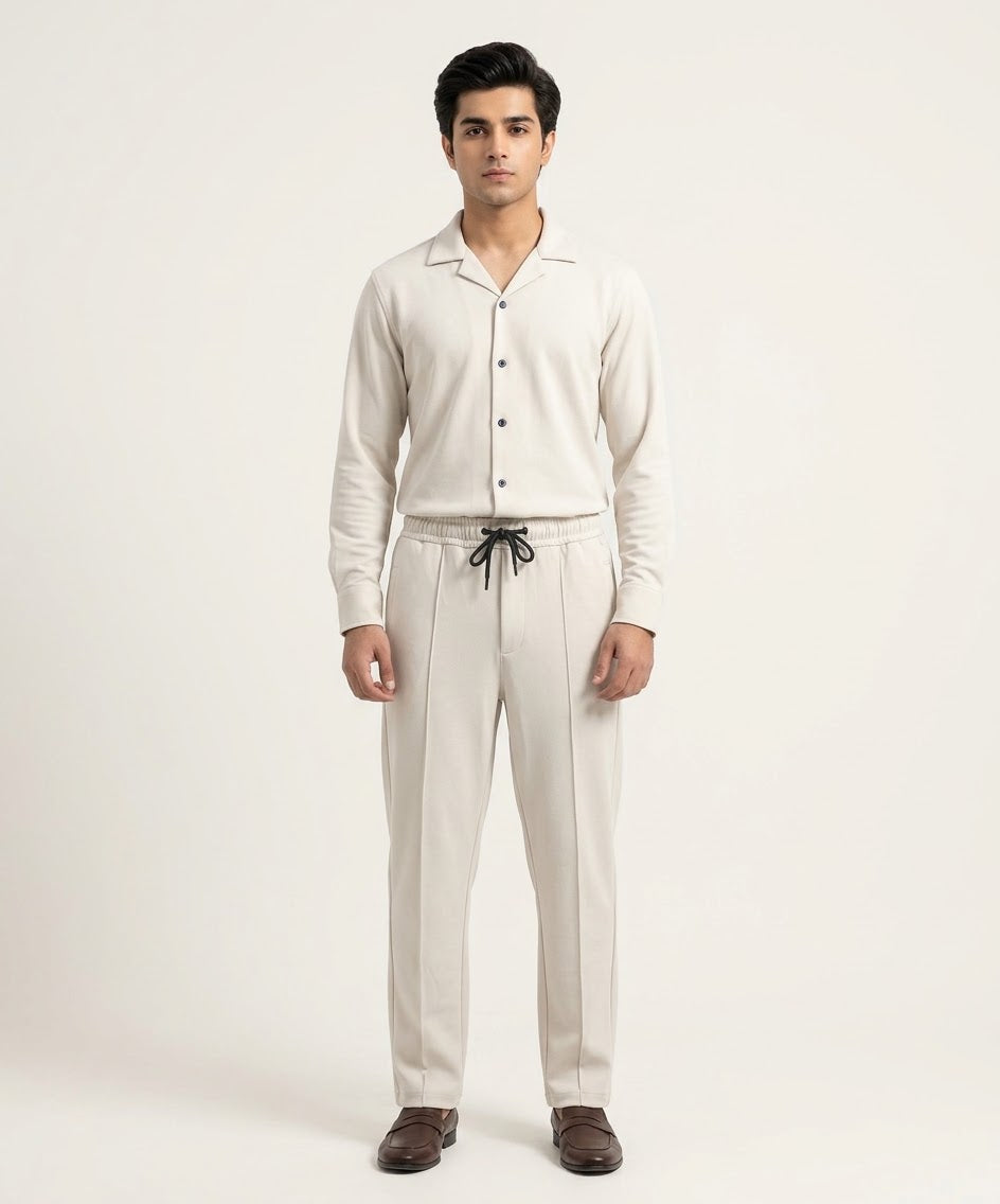HR clothing Mens Inter Lock Co-Ord Set 3089/0714 -Fawn