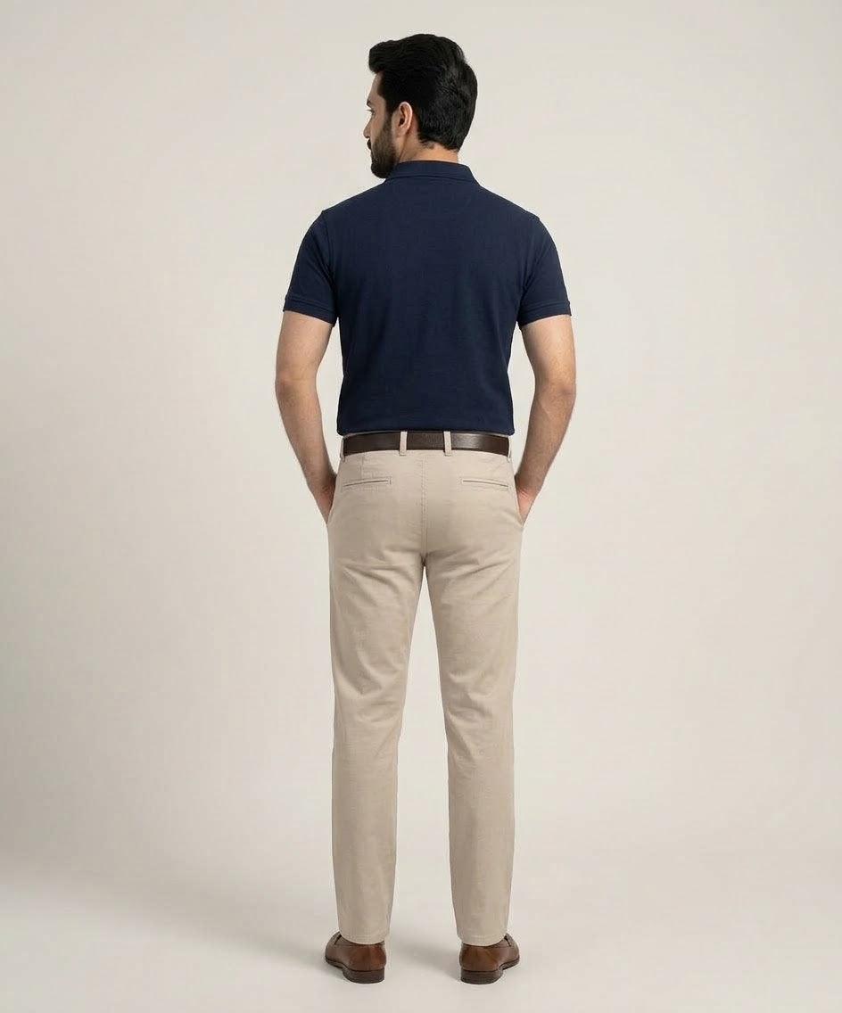 Men's Straight Fit Chino - Texture-Fawn - CP-0561
