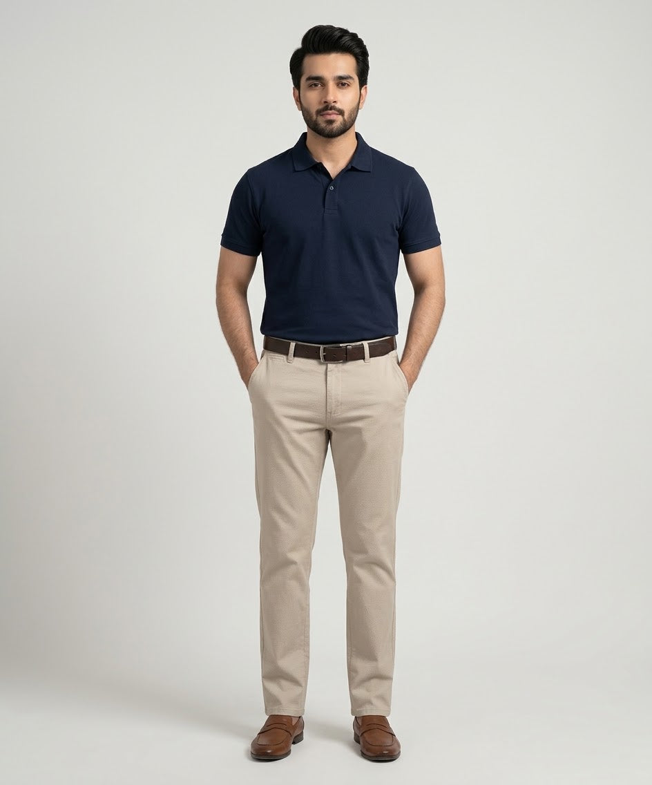 Men's Straight Fit Chino - Texture-Fawn - CP-0561