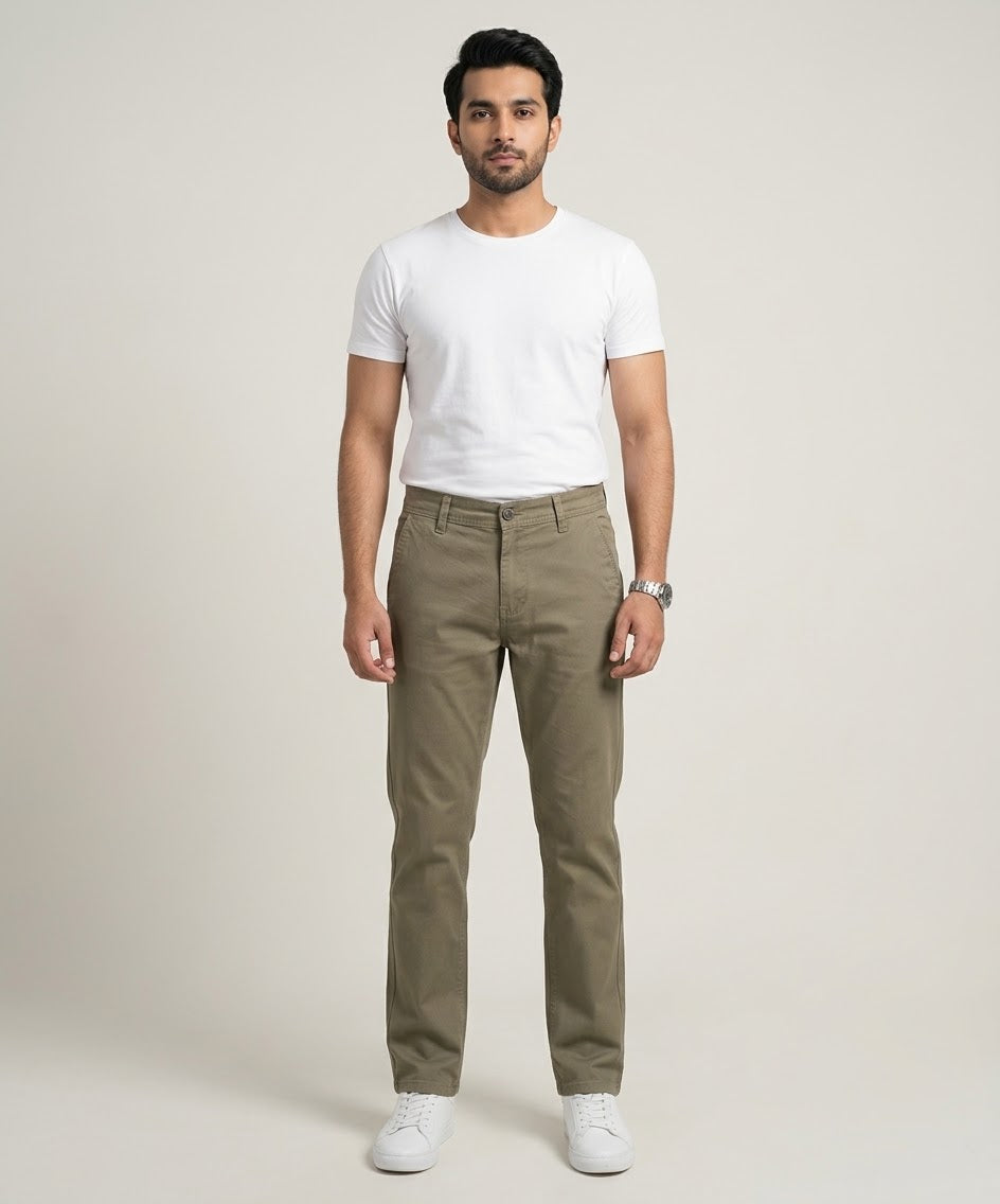Men's Straight Fit Chino - D. Olive-Texture - CP-0561
