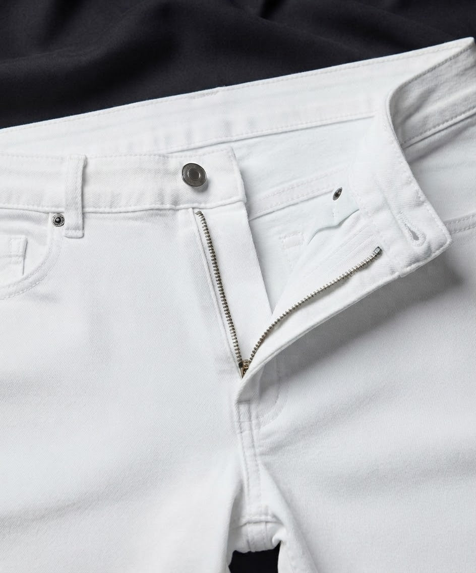 Men's Denim Straight Fit Jeans - White - JP-2266