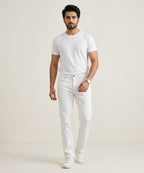 Men's Denim Straight Fit Jeans - White - JP-2266
