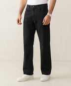 Men's Denim Smart Baggy Jeans - Black - JP-2251