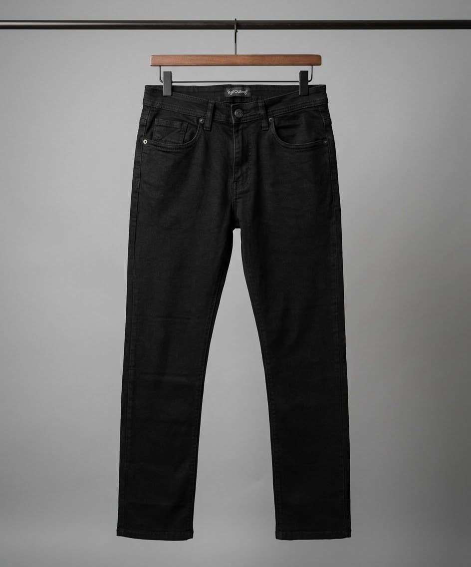 Men's Denim Smart Baggy Jeans -Black - JP-2241