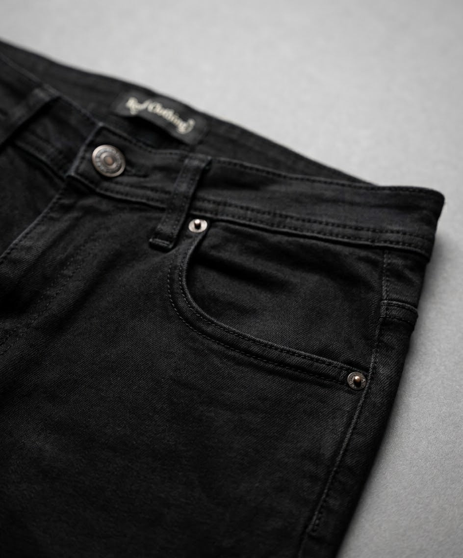 Men's Denim Smart Baggy Jeans -Black - JP-2241